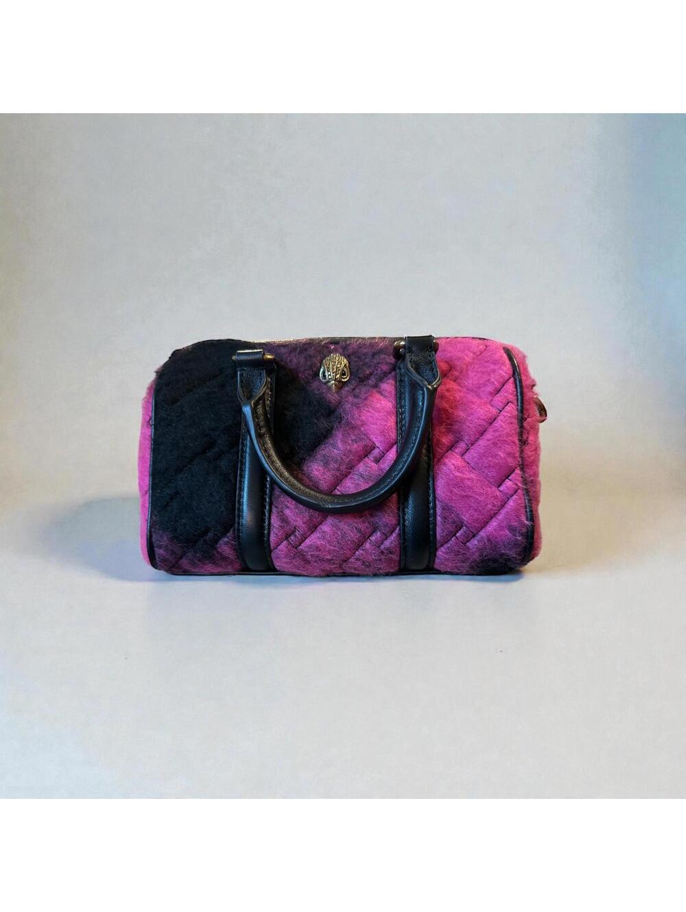 Kurt Geiger Small Kensington Boston Bag Fuchsia Tweed